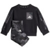 Dres dla dzieci adidas Infinity Camo FL Set czarno-biały JW2456