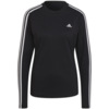 Koszulka damska adidas Essentials 3-Stripes Long Sleeve czarno-biała HF7261
