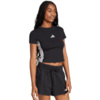 Koszulka damska adidas Essentials 3-Stripes Slim Baby czarno-biała JC8325