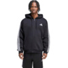 Bluza męska adidas Essentials 3-Stripes Fleece Full-Zip Hoodie czarna KY6559