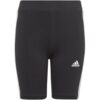 Spodenki dla dzieci adidas Essentials 3-Stripes Cotton Bike Tights czarne IC3628