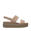 Sandały damskie Crocs Brooklyn Low Wedge beżowe 206453 2EL