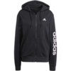 Bluza damska adidas Essentials Linear Full-Zip French Terry Hoodie czarna IS2072