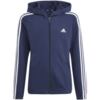 Bluza dla dzieci adidas Essentials 3-Stripes Full-Zip Hoodie granatowa IB1667