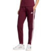 Spodnie damskie adidas Essentials 3-Stripes Fleece Slim bordowe KF8321