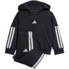 Dres dla dzieci adidas Essentials Joggers 3 Stripes Fleece Hoodie czarny JD6484