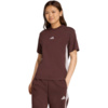Koszulka damska adidas Essentials 3-Stripes Cotton brązowa JX7621