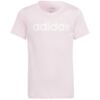 Koszulka dla dzieci adidas Essentials Linear Logo Cotton Slim Fit Tee różowa IC3152