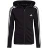 Bluza dla dzieci adidas Essentials 3-Stripes Full-Zip Hoodie czarna IC3634