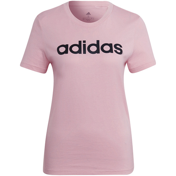 Koszulka damska adidas Loungwear Essentials Slim Logo Tee różowa HD1681