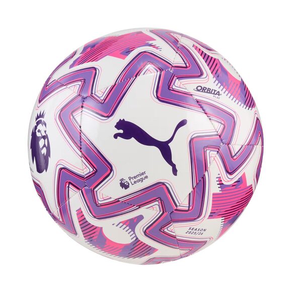 Piłka nożna Puma Orbita Play Premier League biało-fioletowo-różowa 84717 01
