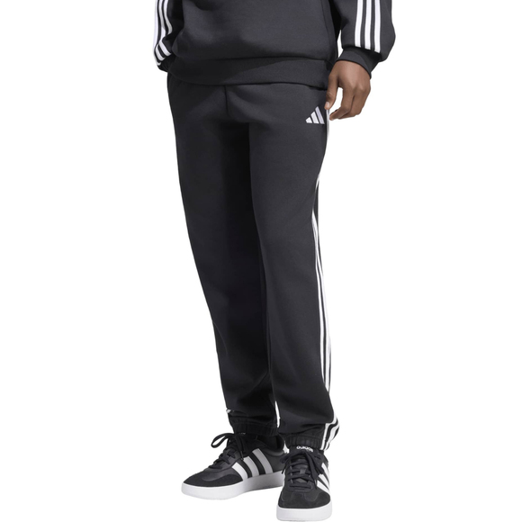 Spodnie męskie adidas Essentials 3-Stripes Fleece Tapered Cuffed czarne KY6526