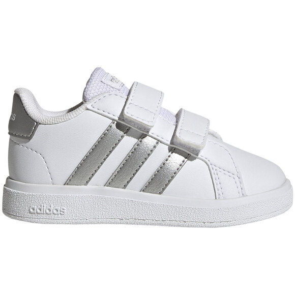 Buty dla dzieci adidas Grand Court 2.0 CF biało-srebrne GW6526