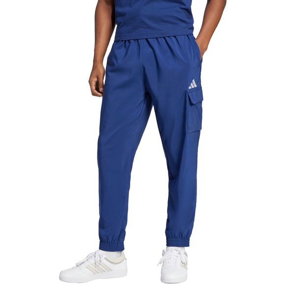 Spodnie męskie adidas Essentials Small Logo Cargo niebieskie JD1825