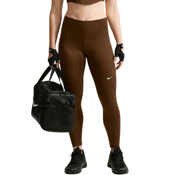 Legginsy damskie Nike One 7/8 brązowe FN3241 212