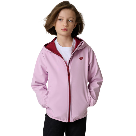 Kurtka dla dziewczynki softshell 4F F478 jasny fiolet 4FJWSS26TSOFF478 52S