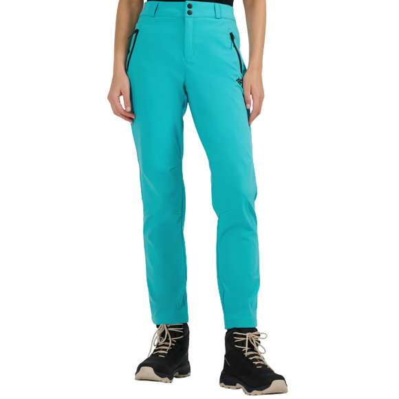 Spodnie trekkingowe damskie 4F softshell FNK F0988 błękit turkusowy 4FWAW25TFTRF0988 48S