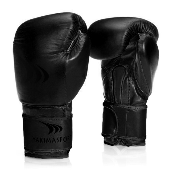 Rękawice bokserskie GRAND czarne black matt- skóra naturalna 16 oz