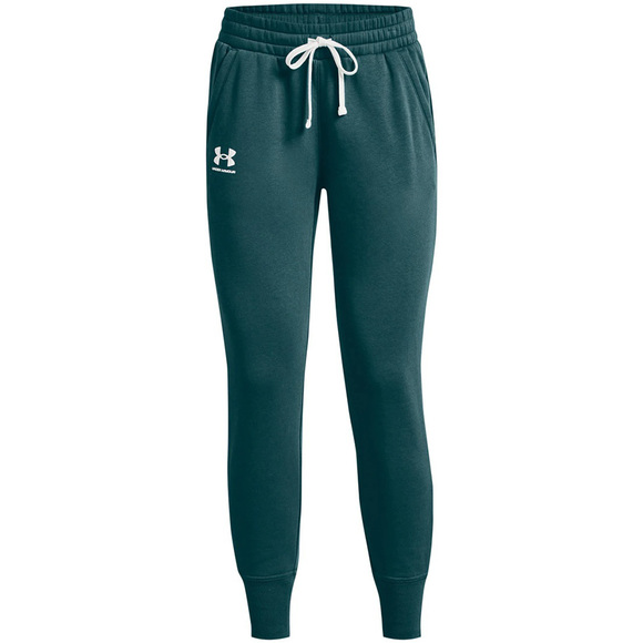 Spodnie damskie Under Armour Rival Fleece Joggers zielone 1356416 716