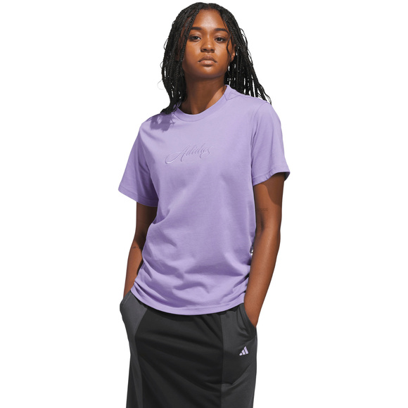 Koszulka damska adidas Cursive jasny fiolet KB2402