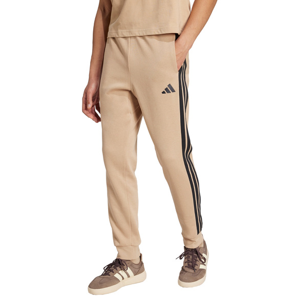 Spodnie męskie adidas Essentials 3-Stripes Fleece beżowe JX0712