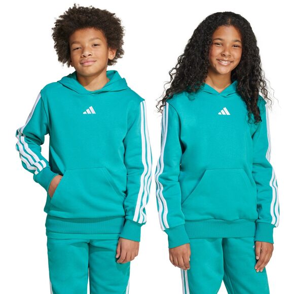 Bluza dla dzieci adidas 3 Stripes Fleece Hoodie 225 turkusowa JN2417