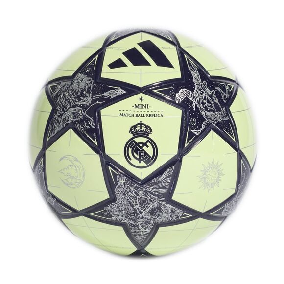 Piłka nożna adidas UCL Mini Real Madrid żółto-szaro-czarna JN7306