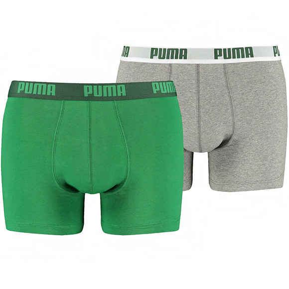 Bokserki męskie Puma Basic Boxer 2P szare zielone 521015001 075