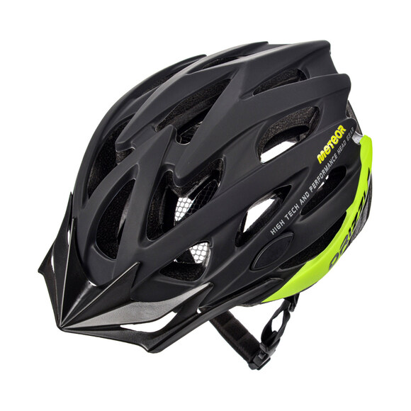 Kask rowerowy Meteor MV29 Drizzle L 58-61 cm czarny/neonowy zielony 16921