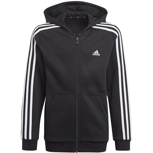 Bluza dla dzieci adidas Essentials 3-Stripes Hoodie czarna GQ8900