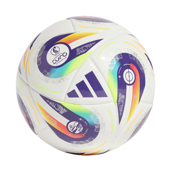 Piłka nożna adidas Women's Euro25 Mini biało-fioletowa JH1271