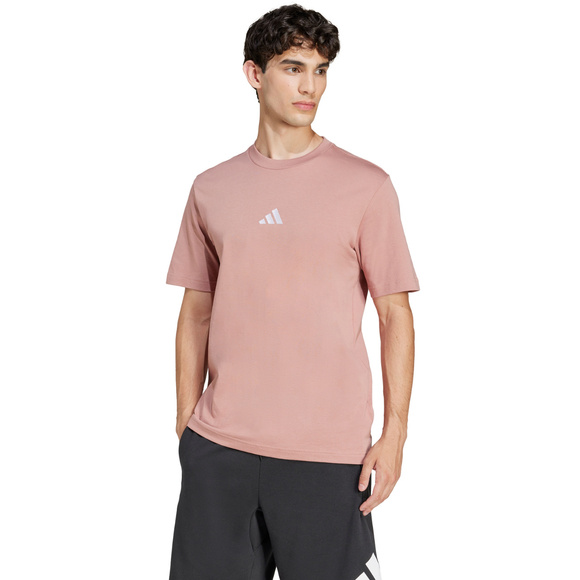 Koszulka męska adidas Essentials Small Logo Single Jersey różowa JF1099  