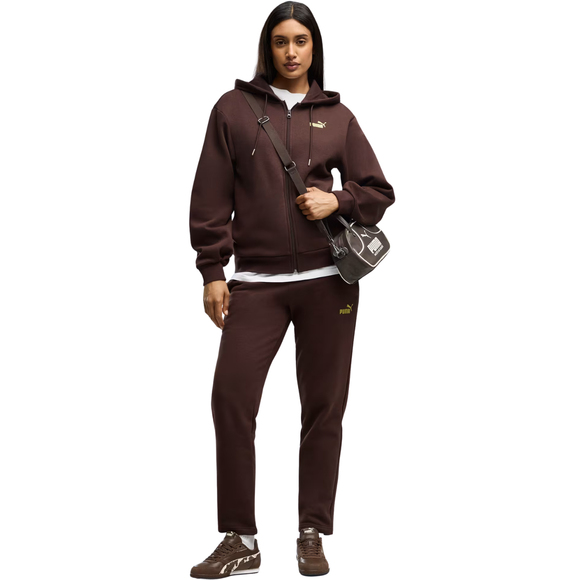 Dres damski Puma Metallic Hooded Standard Sweat brązowy 693996 33