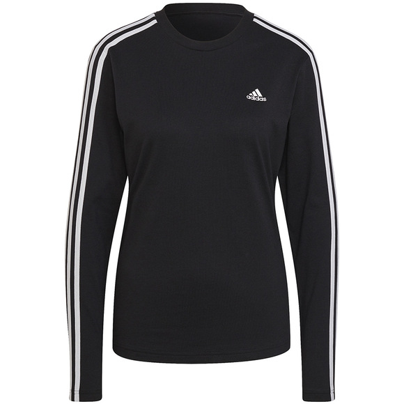 Koszulka damska adidas Essentials 3-Stripes Long Sleeve czarno-biała HF7261