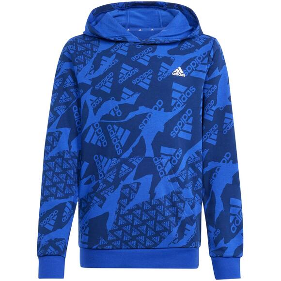 Bluza dla dzieci adidas Essentials Allover Print HD niebieska IS2555