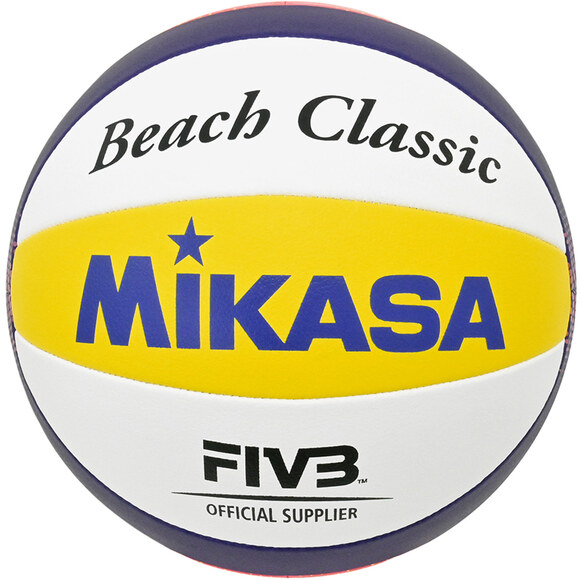 Piłka siatkowa plażowa Mikasa Beach Classic biało-żółto-niebieska BV551C-WYBR