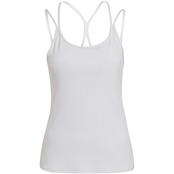 Koszulka damska adidas Studio Slim Strappy Back Tank Top biała HE3141