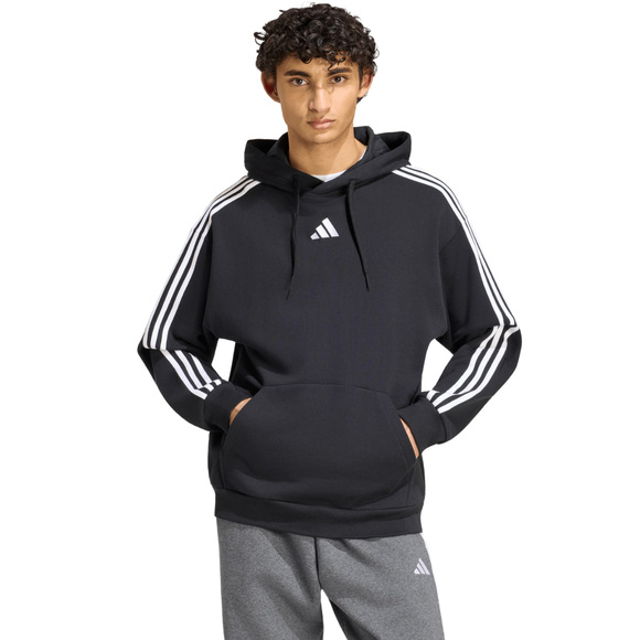 Bluza męska adidas Essentials 3-Stripes French Terry Hoodie czarna KY6605