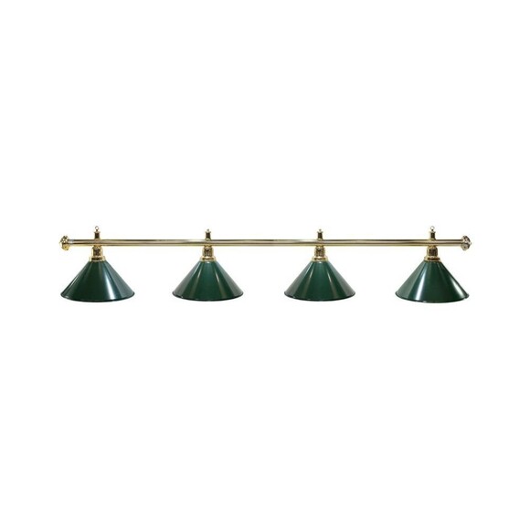 Lampa NOSTALGIA L4 złota, klosze zielone