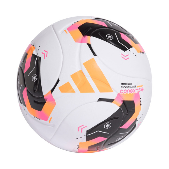 Piłka nożna adidas Conext 26 League biało-czarno-pomarańczowa KE5865