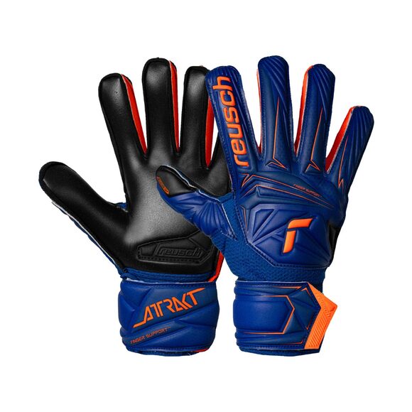 Rękawice bramkarskie Reusch Attrakt Infinity Finger Support Junior niebiesko-czarne 5672710 4127