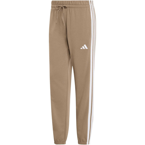 Spodnie damskie adidas Essentials 3-Stripes French Terry Cuffed beżowe KF8338