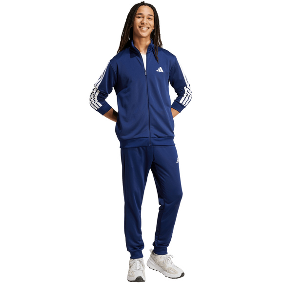 Dres męski adidas Sportswear Basic 3-Stripes French Terry granatowy KB7656