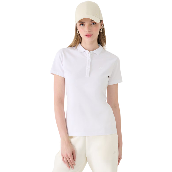 Koszulka damska polo 4F F514 biała 4FWMM00TPTSF514 10S 