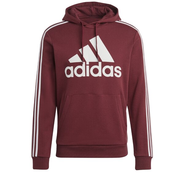 Bluza męska adidas Essentials Fleece 3-Stripes Logo Hoodie bordowa H47057