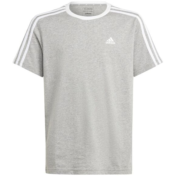 Koszulka dla dzieci adidas Essentials 3-Stripes Cotton Loose Fit Boyfriend Tee szara IC3637
