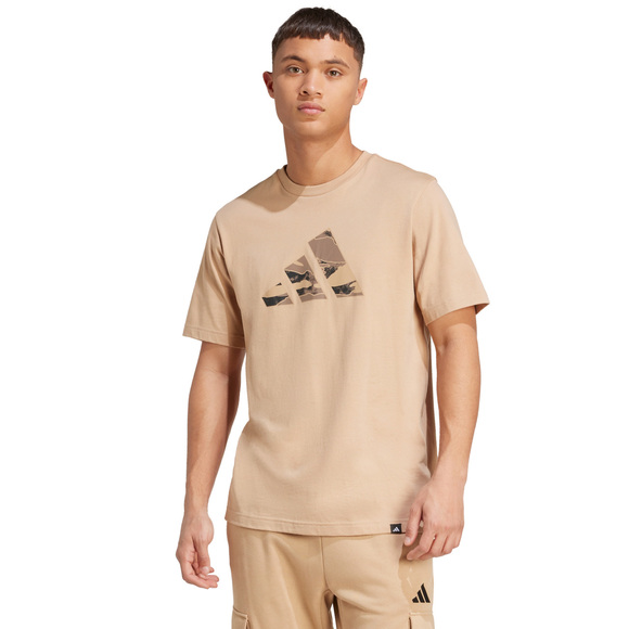 Koszulka męska adidas Camo Logo Graphic beżowa JM6382