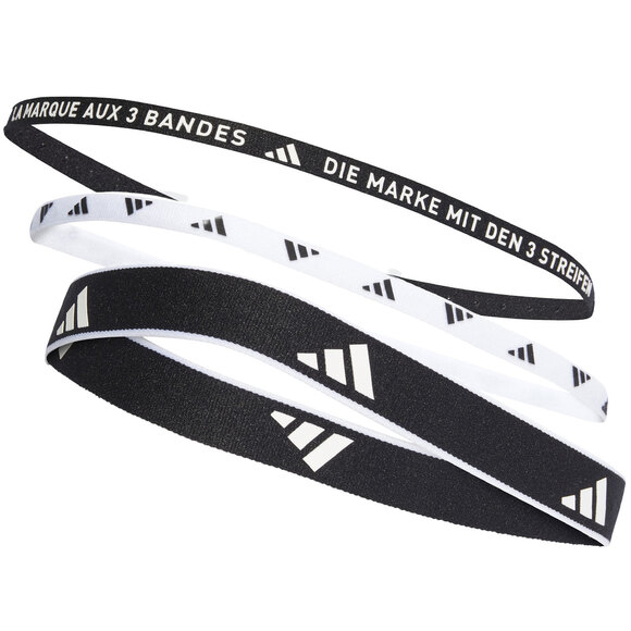 Opaska na głowę adidas Multiple Width Training 3 szt. OSFM czarna, biała IA3031