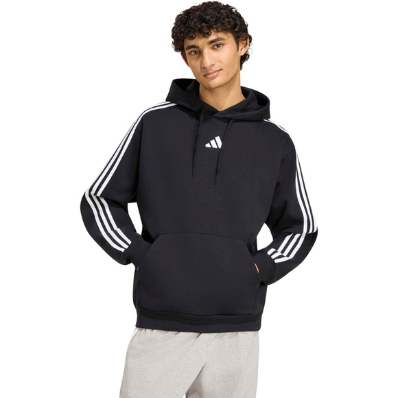 Bluza męska adidas Essentials 3-Stripes Fleece Hoodie czarna KY6602
