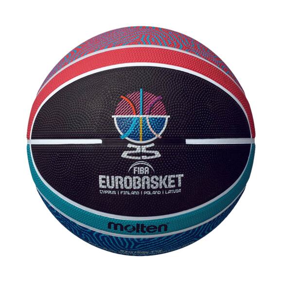 Piłka koszykowa Molten Fiba Replika czarno-niebiesko-czerwona B7G2000-E5Z ME2025